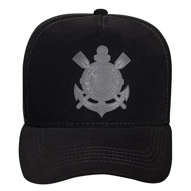 Boné Snapback Corinthians Nobuck Preto