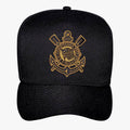 Boné Snapback Preto Escudo Dourado - Corinthians