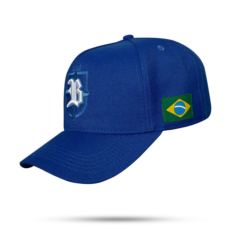 Boné Snapback Azul Brasil Brasão Branco - imagem 2