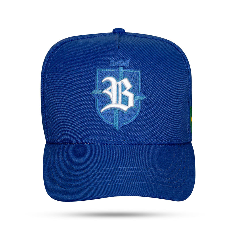 Boné Snapback Azul Brasil Brasão Branco - imagem 1