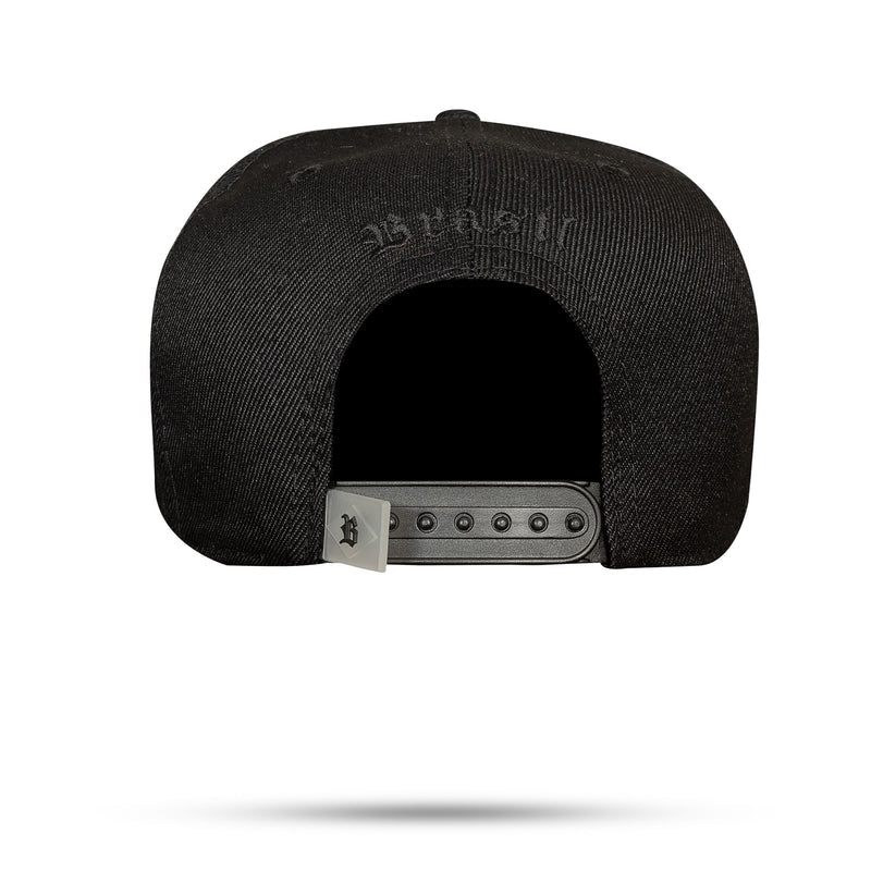 Boné Snapback Preto Brasil Brasão Aba Reta - imagem 3