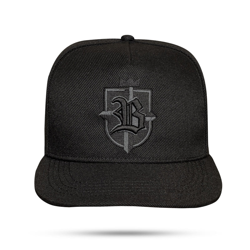 Boné Snapback Preto Brasil Brasão Aba Reta - imagem 1