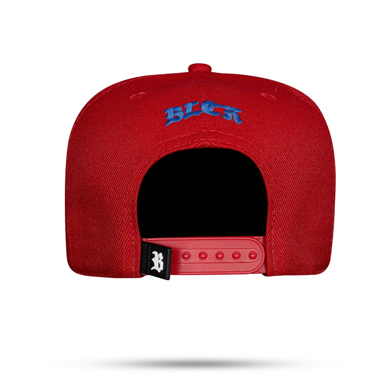 Boné Snapback Vermelho Authentic B Azul -Contra Aba Azul - imagem 3