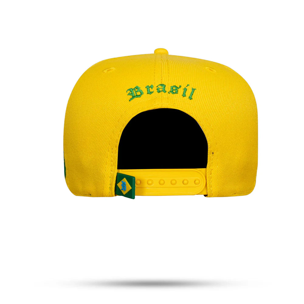 Boné Snapback Amarelo Brasil Brasão Aba Reta - imagem 2
