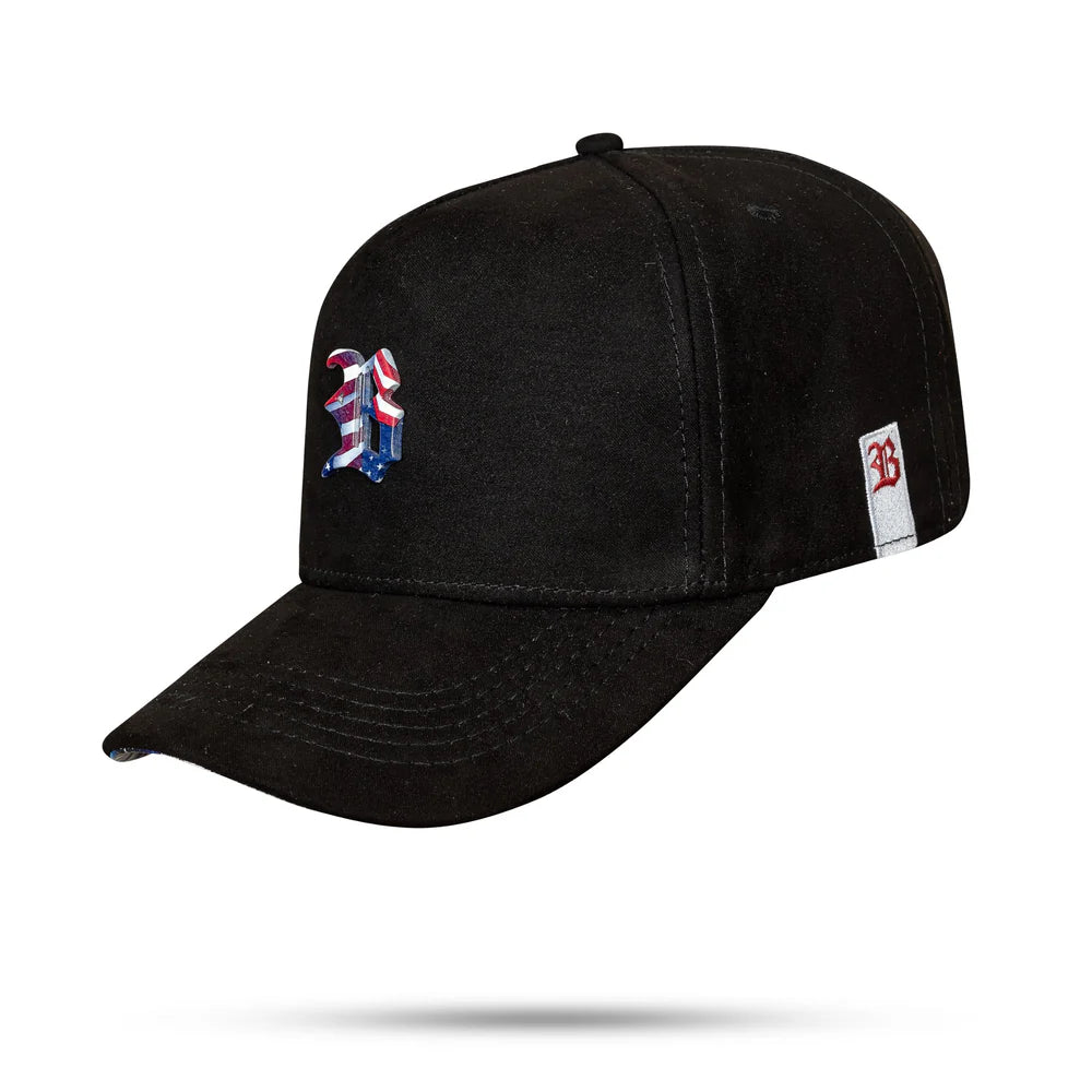 Boné Snapback Preto Suede USA - imagem 2