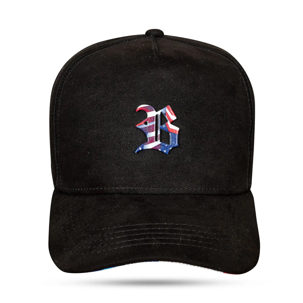 Boné Snapback Preto Suede USA - imagem 4
