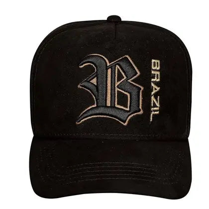 Boné Snapback Suede Preto Brazil Redentor - imagem 1