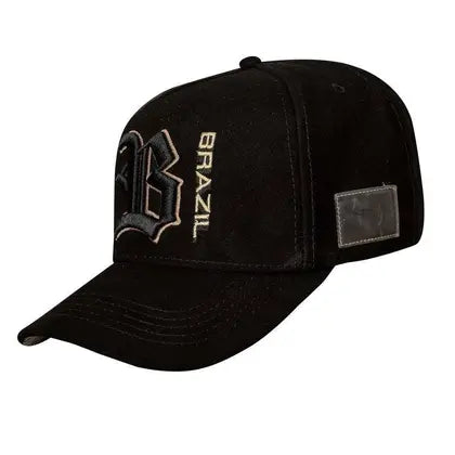 Boné Snapback Suede Preto Brazil Redentor - imagem 3