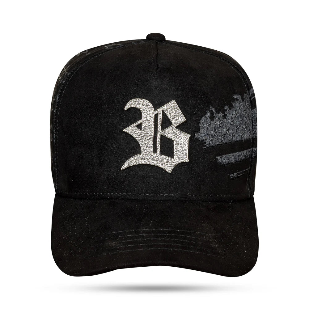 Boné Snapback Suede Preto USA Limited Metal Strass + CX EXC - imagem 4