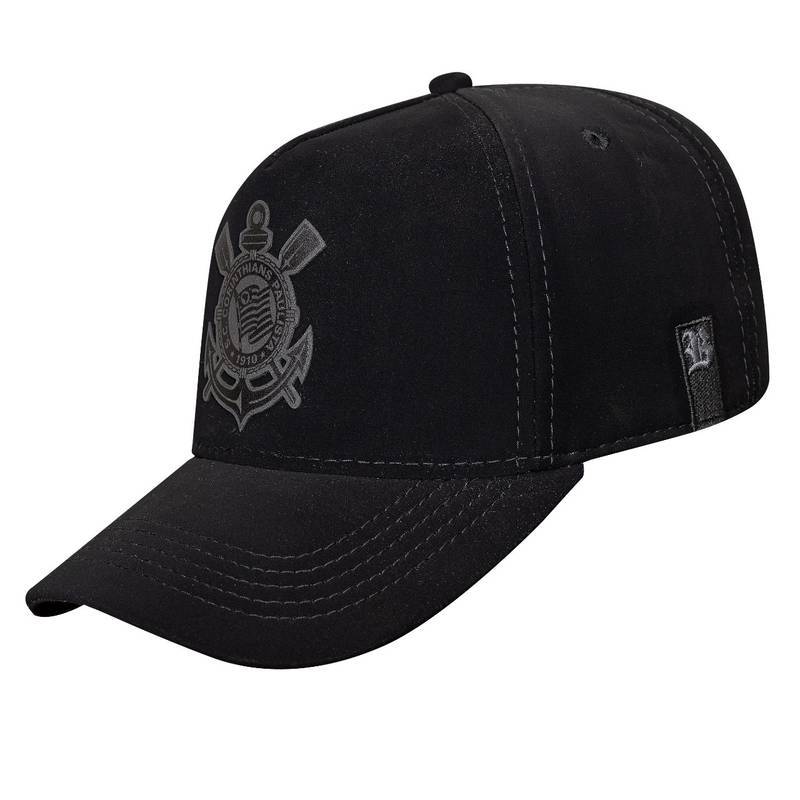 Boné Snapback Corinthians Nobuck Preto